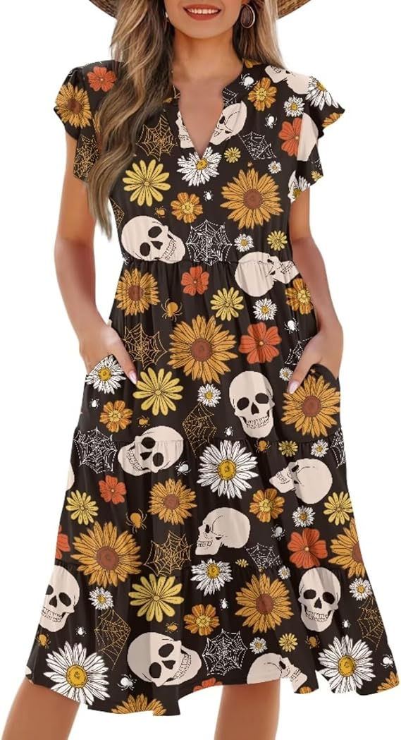 BBEGLECVIL - sugar skull dress womens