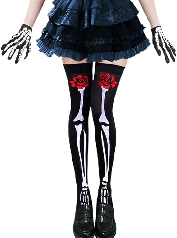 LanttAotte - sugar skull socks womens