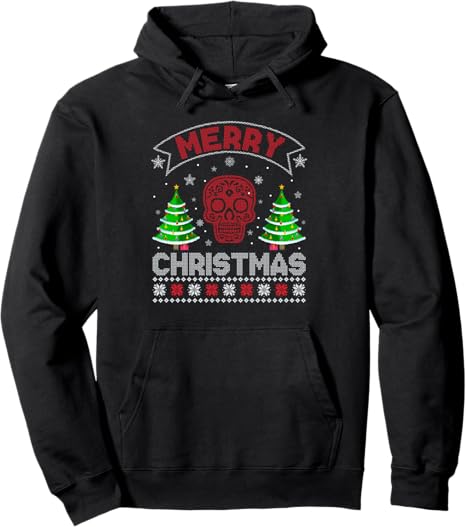 Ugly Christmas Sugar Skull Gifts - sugar skull hoodie mens