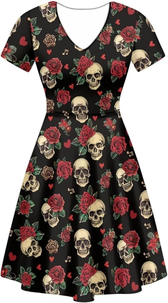 Xpyiqun - sugar skull dress womens