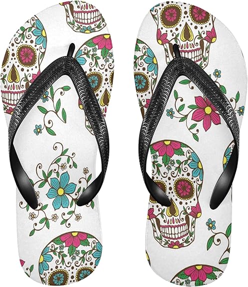 ALAZA - sugar skull flip flops womens