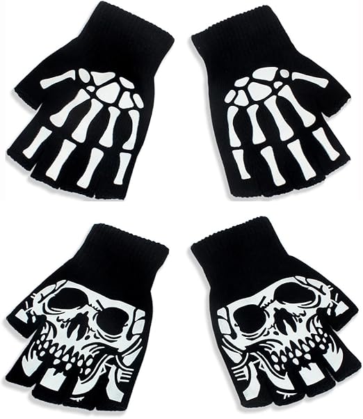 Dan Ching - sugar skull winter gloves