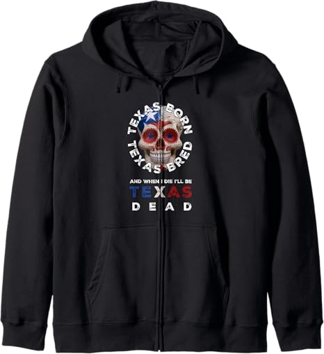 R&R Creations - sugar skull zip up hoodie mens