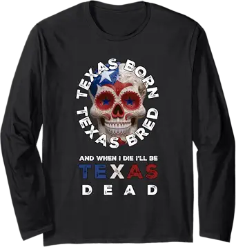 R&R Creations - sugar skull long sleeve shirt mens