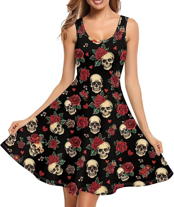 ZWPINITUP - sugar skull dress womens