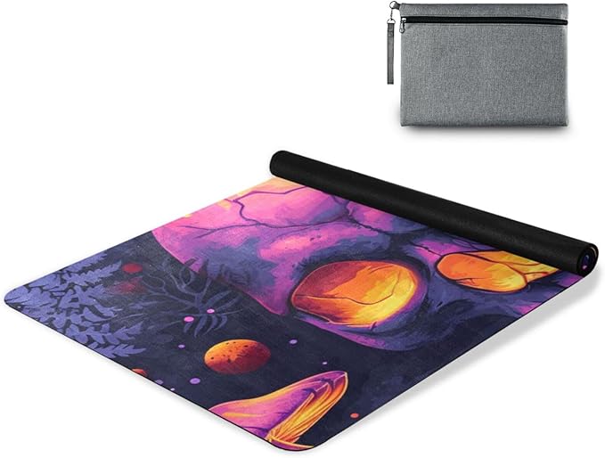 Gothic Skull Butterfly Mushroom Yoga Mat for Home Workout Fitness Mat for Women Non Slip Exercise Mats with Storage Bag - sugar skull yoga mat