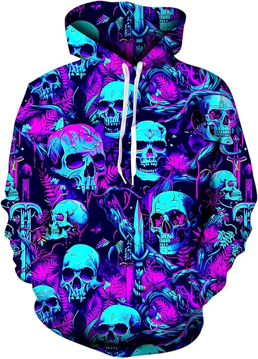 RAISEVERN - sugar skull zip up hoodie mens