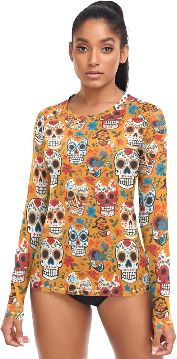 CHIFIGNO - sugar skull long sleeve shirt mens