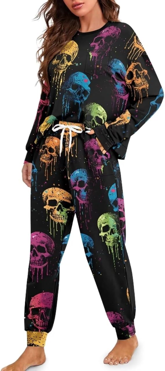 TOFRIMADE - sugar skull pajamas womens
