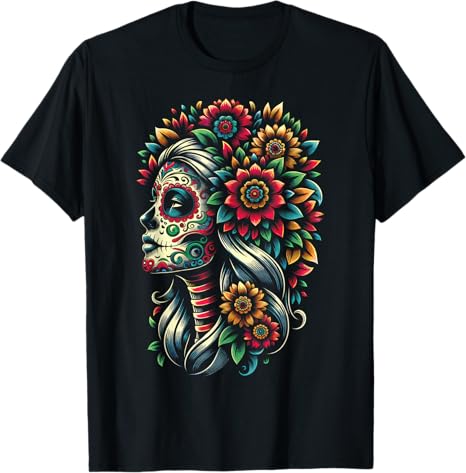 De Los Muertos Apparel - sugar skull t-shirt womens