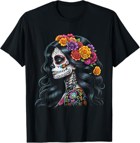 De Los Muertos Apparel - sugar skull t-shirt womens