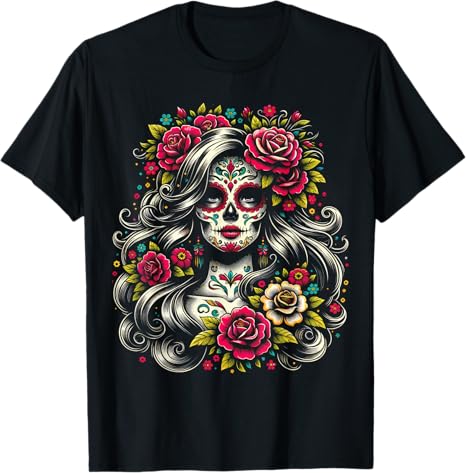 De Los Muertos Apparel - sugar skull t-shirt womens