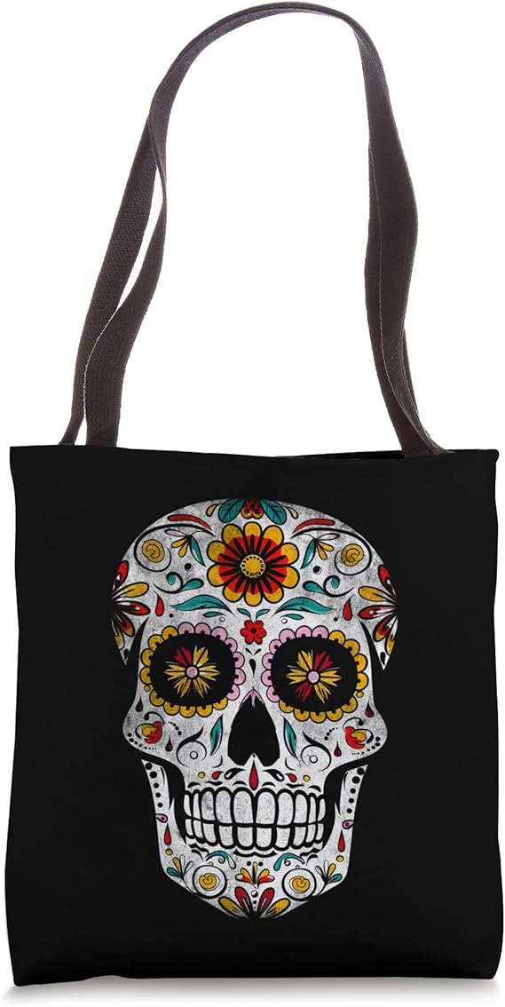 Mexican skull sugar day dead dia muertos halloween skeleton Tote Bag - sugar skull handbags for sale