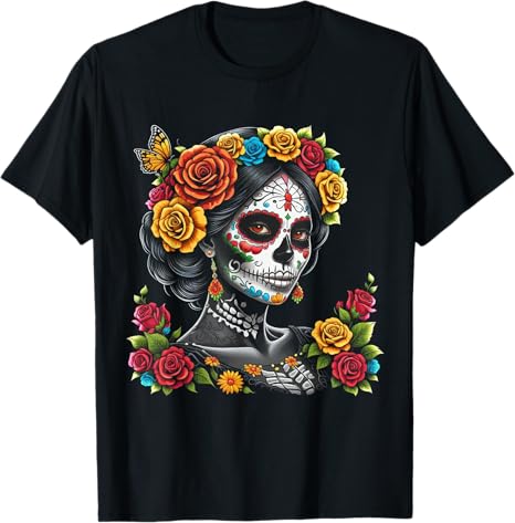 De Los Muertos Apparel - sugar skull t-shirt womens
