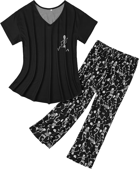 American Trends - sugar skull pajamas womens