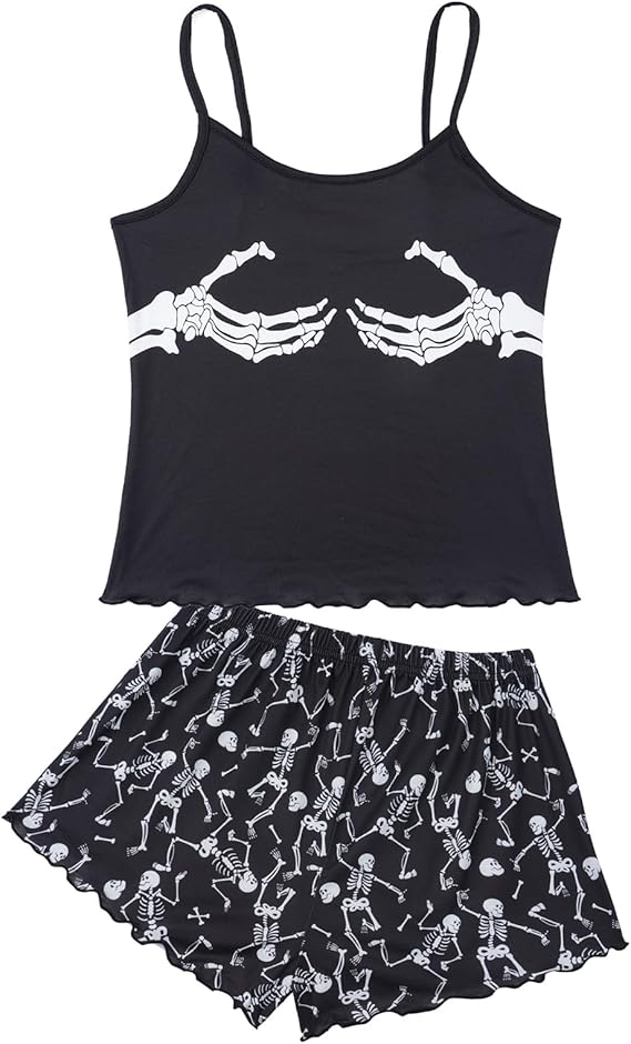 American Trends - sugar skull pajamas womens