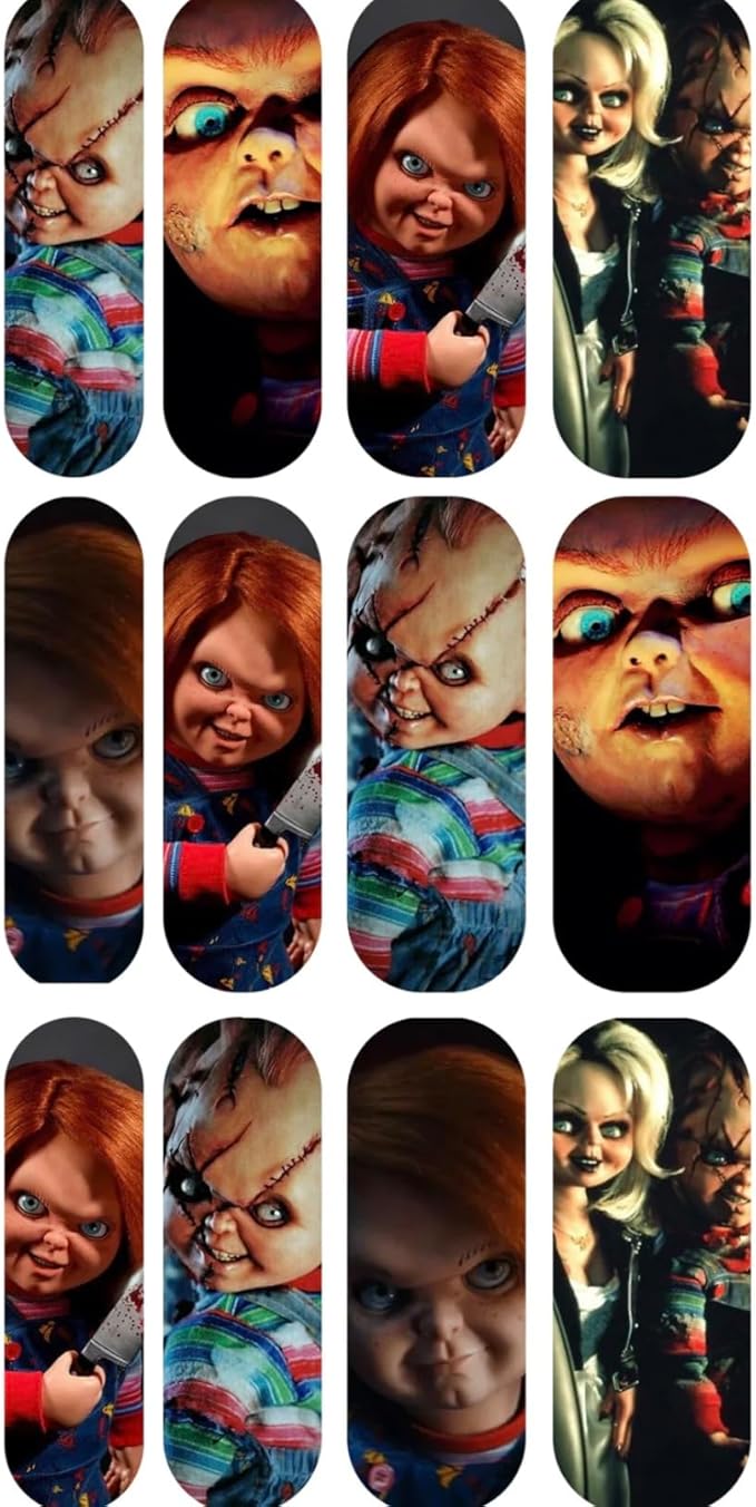 Halloween Nail Art Decals - Scary Movie Horror Decoration With Witches, Sugar Skulls, Cartoon, Corpes Bride, Chucky Doll - Holiday Waterslide Nail Supplies Transfer (6) - sugar skull nail art