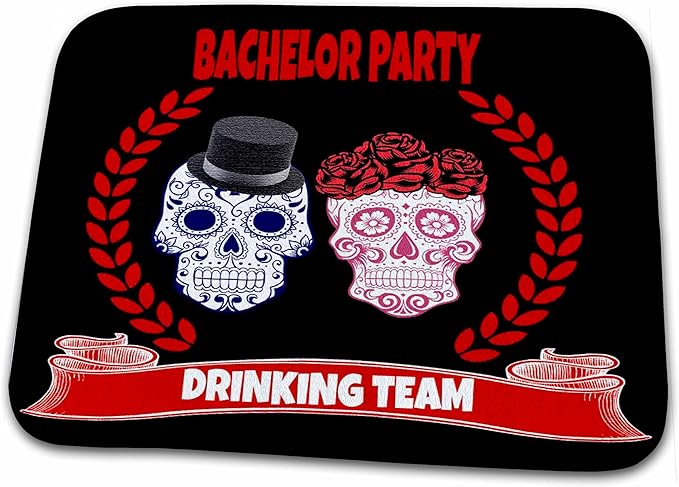 3dRose Bathroom Bath Rug Mat - Bachelor Party Drinking Team. Sugar Skull. Funny Quotes. Popular. Bachelor Quotes - sugar skull toilet mat set