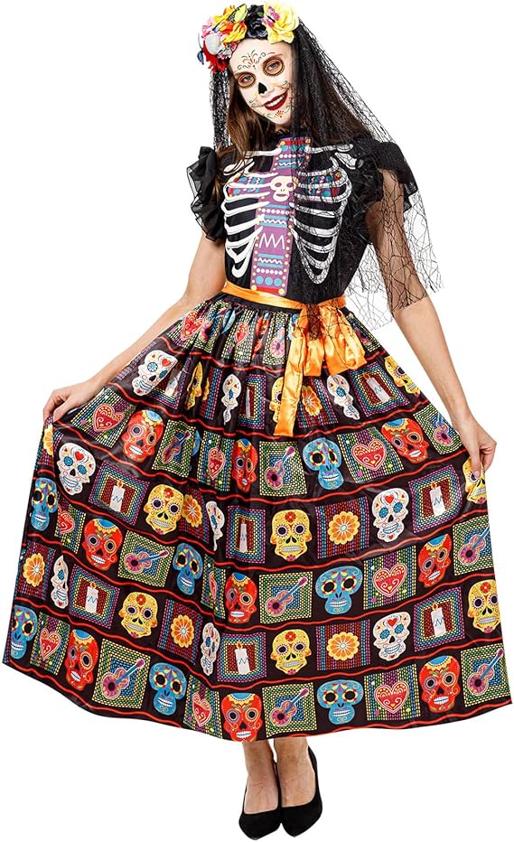 Funnlot - sugar skull dress womens