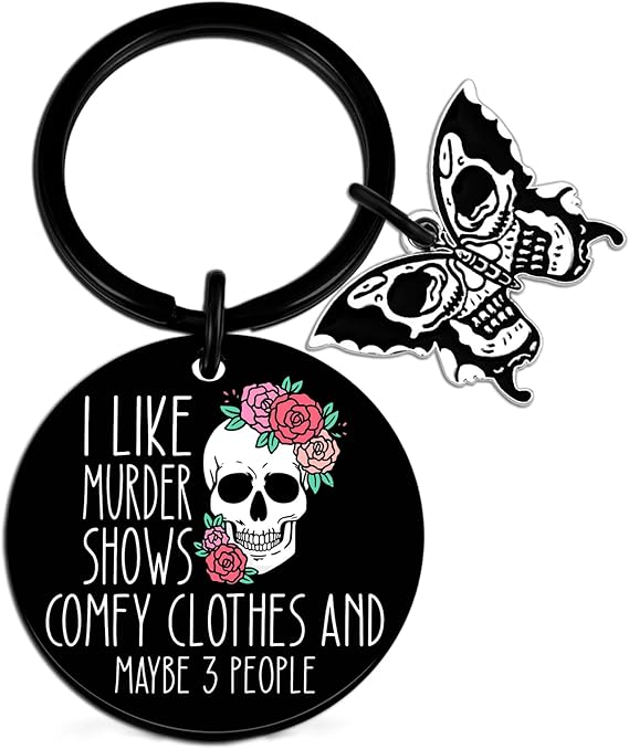 Sugar Skulls Gifts For Women Halloween Keychain Spooky Gift Gothic Keychain Witchy Gifts For Women - sugar skull wallets for women