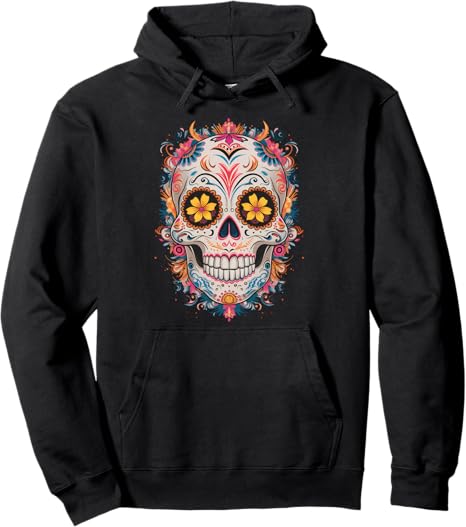 Halloween Sugar Skull Dia De Los Muertos Calavera - sugar skull hoodie mens
