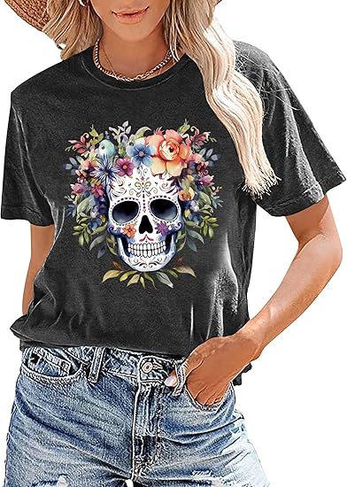 ELDPS - sugar skull t-shirt womens