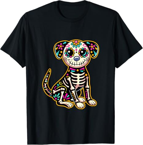 Sugar Skull Paws - sugar skull t-shirt womens