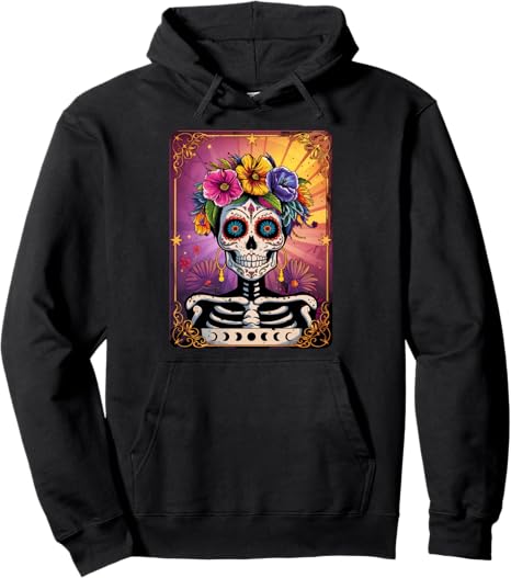 Day Of The Dead Dia De Los Muertos Halloween - sugar skull hoodie mens
