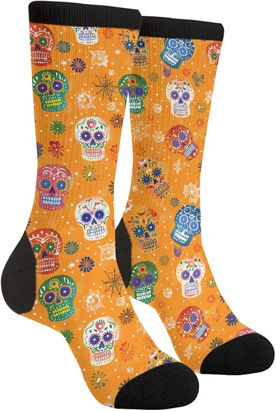 GJLNTRF - sugar skull socks womens