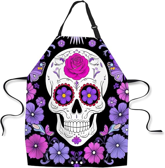 Kitchen Cooking Apron Cute Cats Cartoon Animal Green Apron Home Baking Chef Apron Waterproof For Women Men 31X27Inch - sugar skull apron for women