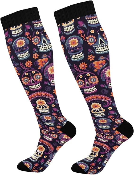 Wassud - sugar skull socks womens