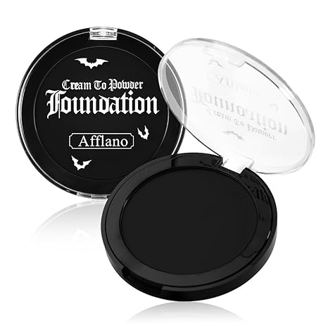 DE'LANCI Black Face Paint Foundation Halloween Sfx Makeup, Semi-matte Black Body Paint Highly Pigmented, Face Body Paint Skull Skeleton Waterproof Greasepaint Goth Makeup Special Effects Cosplay - sugar skull makeup kit