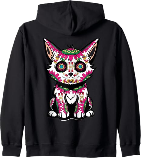 InGENIUS Sugar Skull Cat Shirts & Gifts - sugar skull zip up hoodie mens