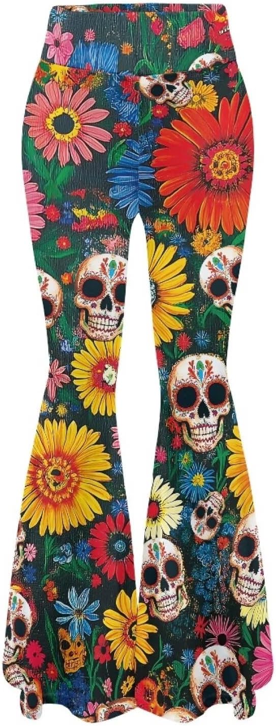Amzbeauty - sugar skull leggings for women