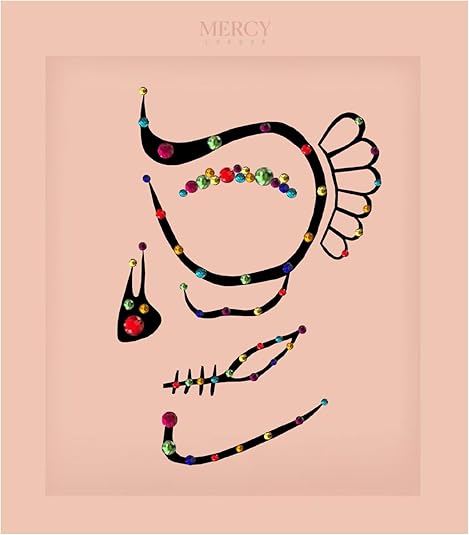 Day of the Dead Face Jewels by Mercy London Skeleton Costume Accessories Gems All In One Halloween Stick On Sticker - sugar skull temporary tattoo