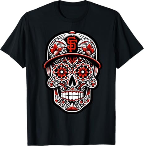 Love San Francisco style - sugar skull t-shirt womens