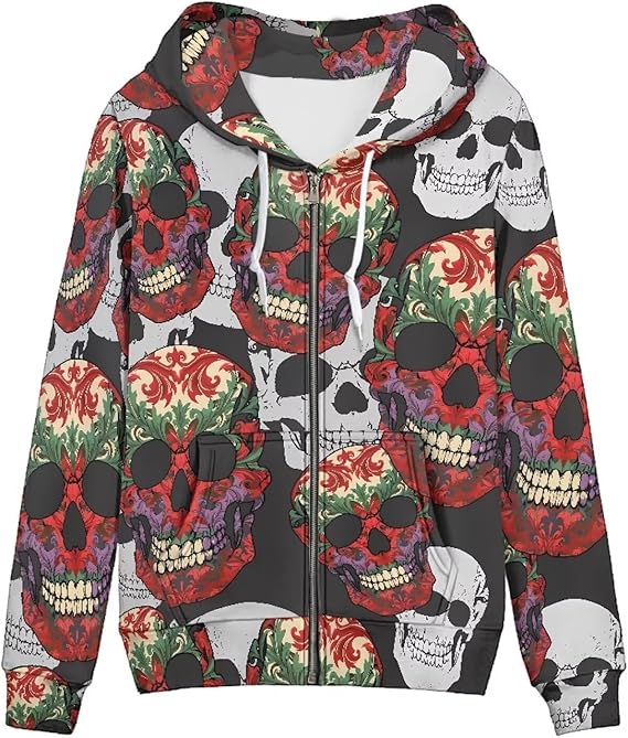 Irisjudy - sugar skull hoodie mens