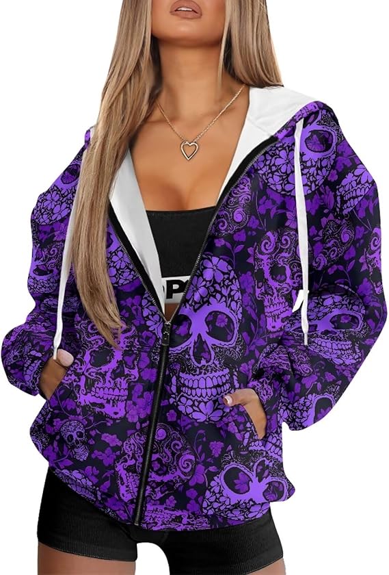 Irisjudy - sugar skull hoodie mens