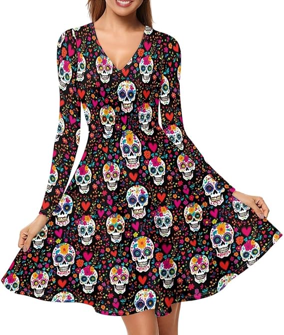 joo meryer - sugar skull long sleeve shirt mens
