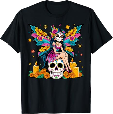 Day Of The Dead Butterfly Halloween Mat - sugar skull t-shirt womens