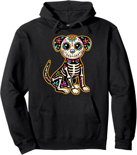 Sugar Skull Paws - sugar skull hoodie mens