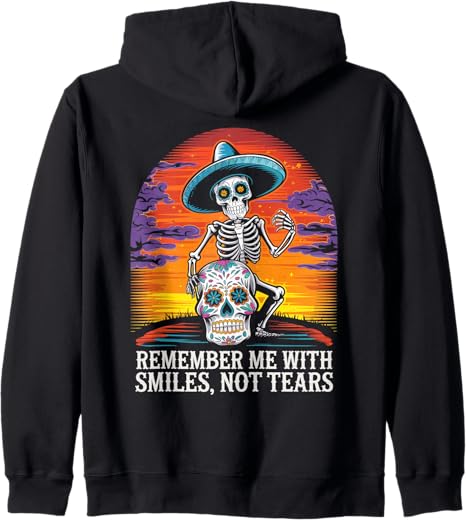 Sugar Skulls & Halloween Day of The Dead - sugar skull zip up hoodie mens