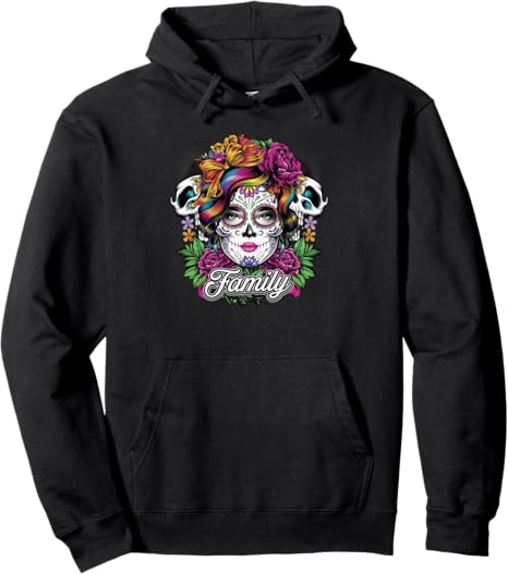 La Catrina, Sugar skull - sugar skull hoodie mens