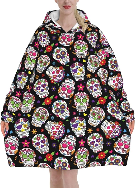 Podafu - sugar skull hoodie mens