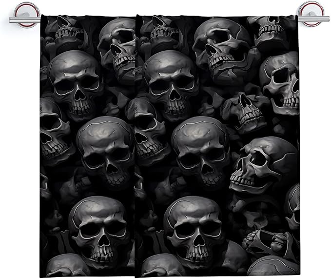 Hand Towels Set of 2 Black Skull Themed Towels for Bathroom Decorative, Bath Towels, Soft Absorbent Towels for Farmhouse Home Decor Gifts for Women 14 x 28 in - sugar skull beach towel