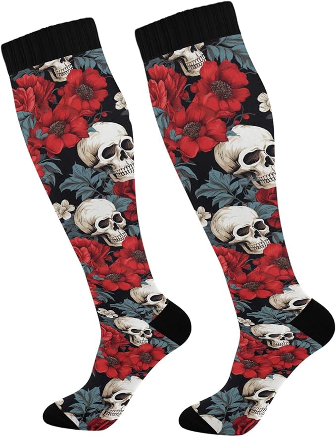 ALAZA - sugar skull socks womens