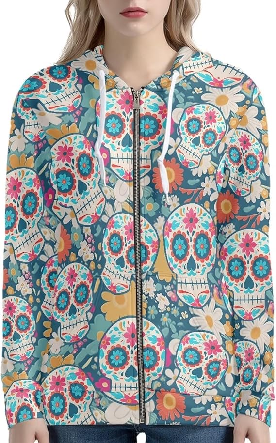 Irisjudy - sugar skull coat womens