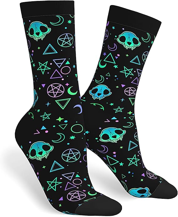 JKJOJIA - sugar skull socks womens