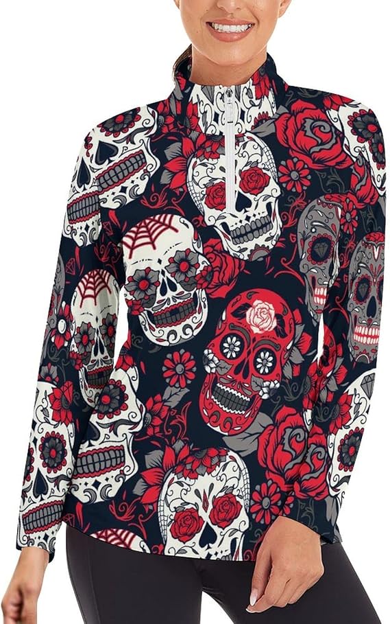 OXJOIIS - sugar skull long sleeve shirt mens