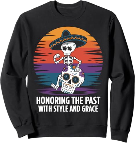 Sugar Skulls & Halloween Day of The Dead - sugar skull sweatshirt womens